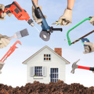 Selection of tools in the shape of a house